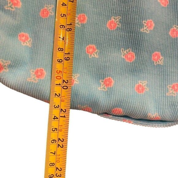 Vintage Oshkosh Corduroy Aqua Blue Floral Baby Infant Snowsuit Bunting USA HTF - Picture 4 of 8